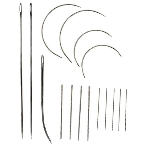 Dettaglio di aghi da cucito di diverse dimensioni