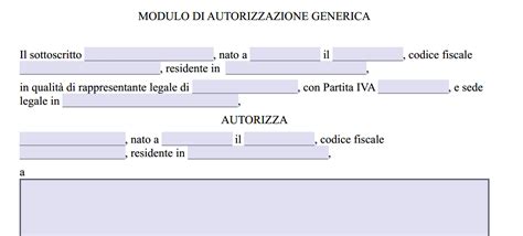 Documenti di autorizzazione e moduli