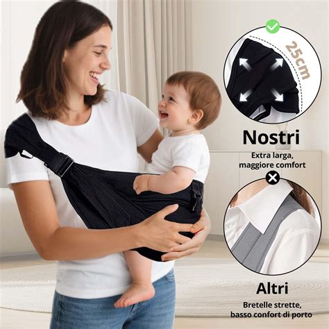 genitore che utilizza una fascia portabebè con il proprio bambino
