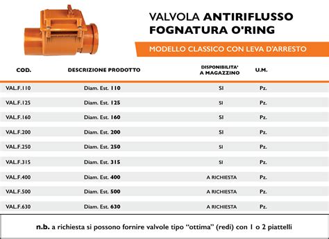 Diagramma flusso valvola antiriflusso in fognatura