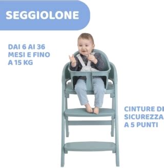 Seggiolone pappa moderno e colorato con bambino