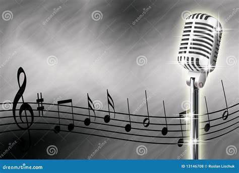 Microfono e note musicali