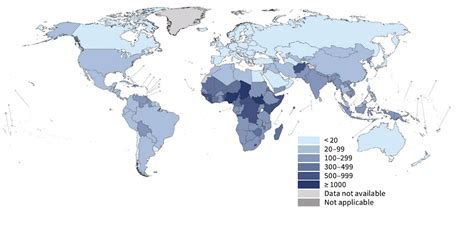 Tassi di mortalità materna in diversi Paesi del mondo