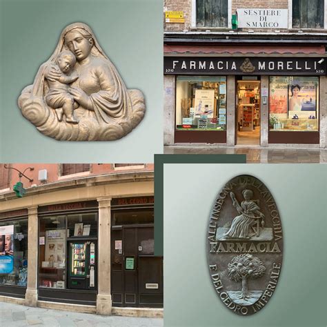 Mappa delle Farmacie alla Madonna e della Vecchia e del Cedro Imperiale a Venezia