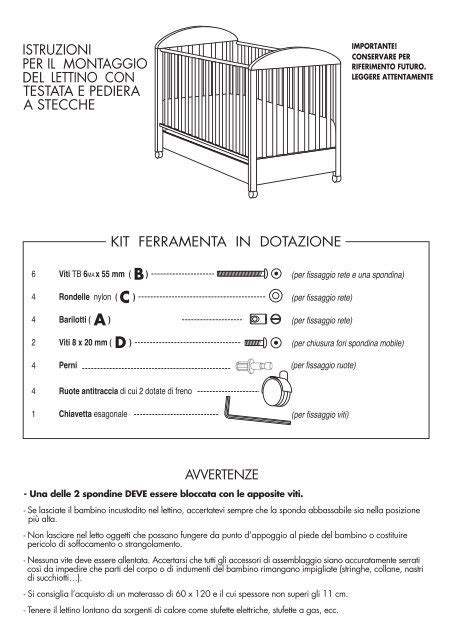 Diagramma con distanze stecche lettino e misure