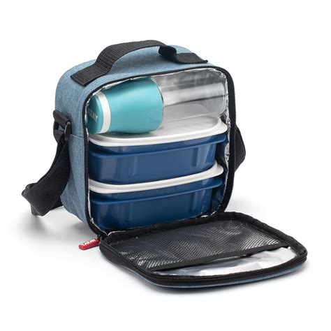 foto realistica di una borsa termica Mellin con contenitori per alimenti per bambini