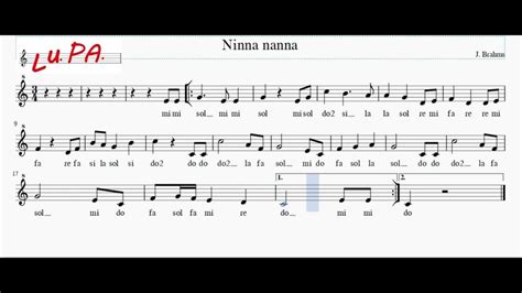 Partitura musicale di una ninna nanna con note fluttuanti