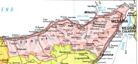Mappa della Sicilia con evidenziata la provincia di Messina