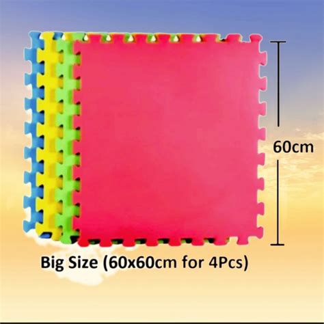 image: vibrant play area with puzzle mats