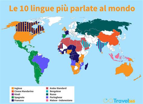 Mappa della diffusione della lingua italiana nel mondo