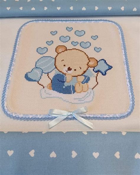 Copertina per neonato personalizzata a punto croce