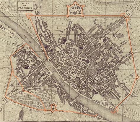 Mappa storica della Firenze del Quattrocento, centro pulsante del Rinascimento