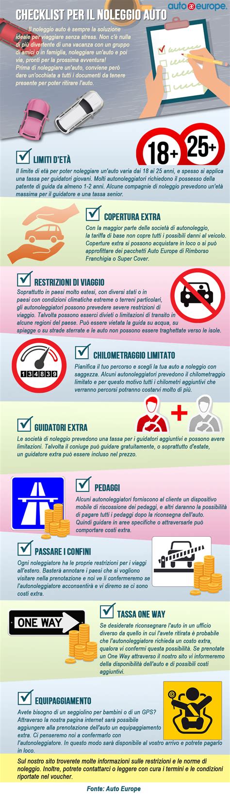 Checklist per il noleggio auto e seggiolino