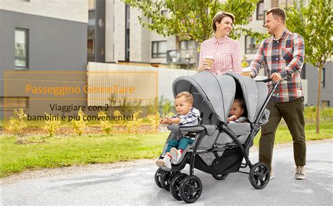 Passeggino doppio con copertura