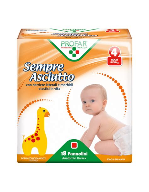 Pannolino Profar Sempre Asciutto Maxi Taglia 4 con dettagli su chiusura stretch e barriere laterali