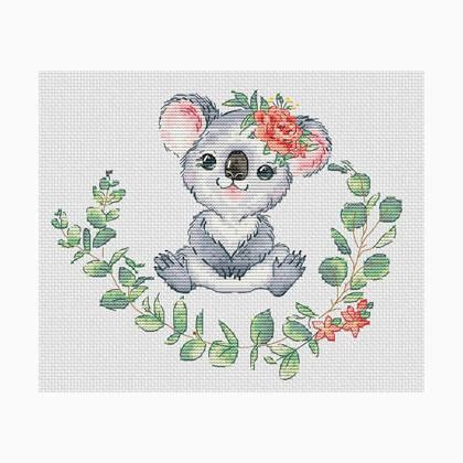 schemi punto croce koala e nome