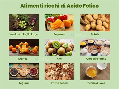 Immagine di alimenti ricchi di acido folico