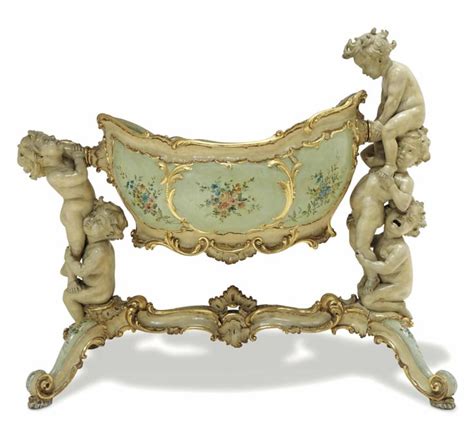 Culla in Legno Laccato XX Secolo - Dettaglio
