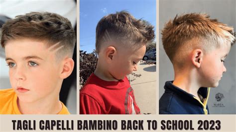 bambino con taglio di capelli alla moda