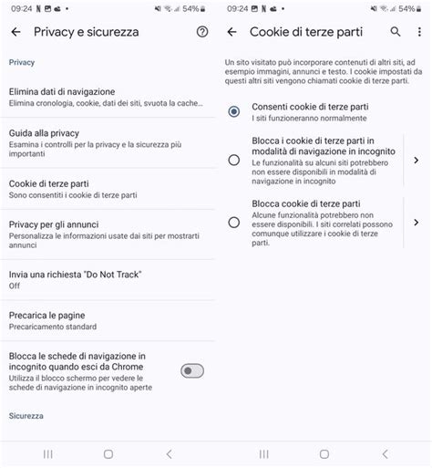 Schermata di consenso ai cookie con pulsante 