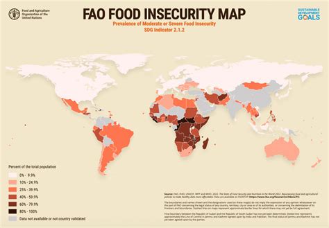 Mappa delle aree a rischio di insicurezza alimentare globale