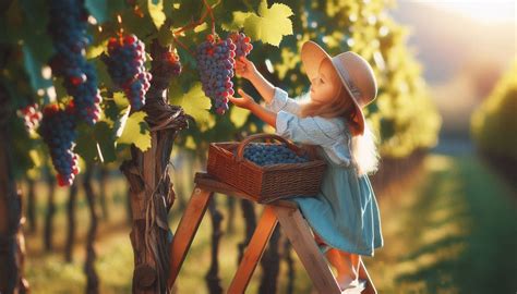 Bambini con attrezzi sicuri per la vendemmia