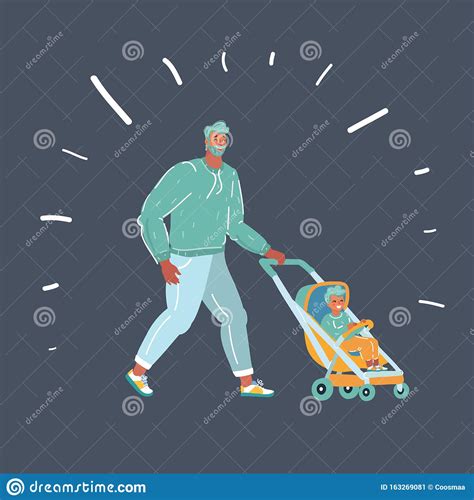 illustrazione di un passeggino con vari oggetti appesi a ganci universali sul manubrio