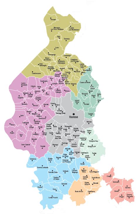 Mappa delle sedi Prenatal nella provincia di Varese