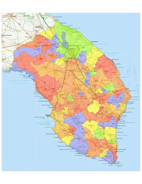 mappa dei punti di monitoraggio costiero in provincia di Lecce