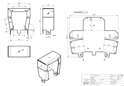 Disegno tecnico della culla con sistema ad incastro