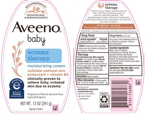 Packaging Aveeno Baby Bagno Lenitivo