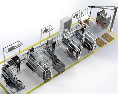 panoramica di una moderna linea di produzione di culle in legno