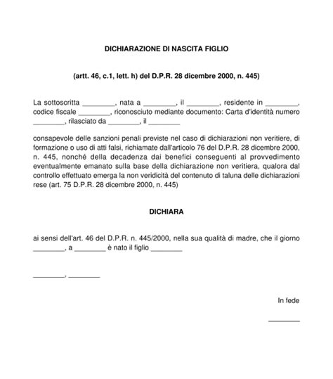 Flowchart semplificato della dichiarazione di nascita