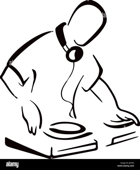 Ritratto stilizzato di un DJ alla console in un club internazionale