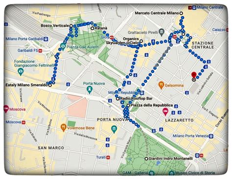 Mappa della zona centrale di Porto Cesareo con indicazione delle distanze dal Villino Albanuova