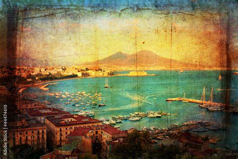 Veduta storica di Napoli nell'Ottocento, culla della tradizione pizzaiola
