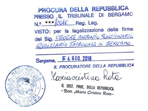 Timbri di legalizzazione e Apostille