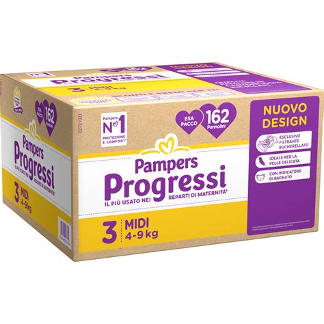 confezione di pannolini Pampers Progressi in un ambiente domestico accogliente