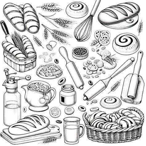 Un'illustrazione che mostra una varietà di prodotti da forno salentini.