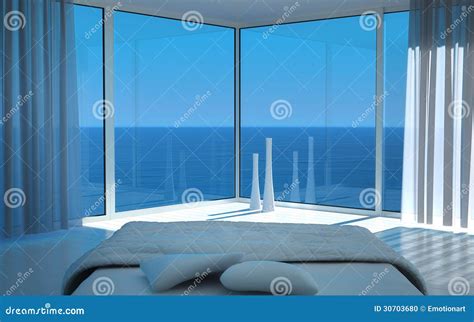 interno di una camera moderna con vista mare