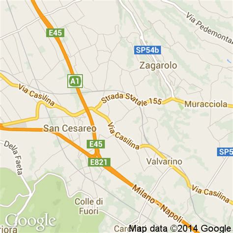 Mappa di San Cesareo con evidenziato il Piazzale della Villetta