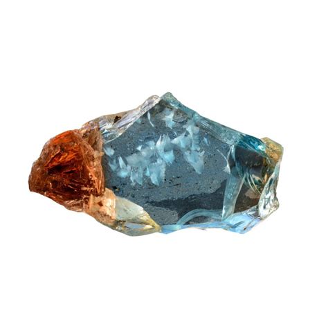 Un confronto visivo tra il topazio blu e il citrino giallo, mostrando come il trattamento di irradiazione permetta al topazio di variare dai toni naturali dell'oro fino ai toni profondi dell'oceano.