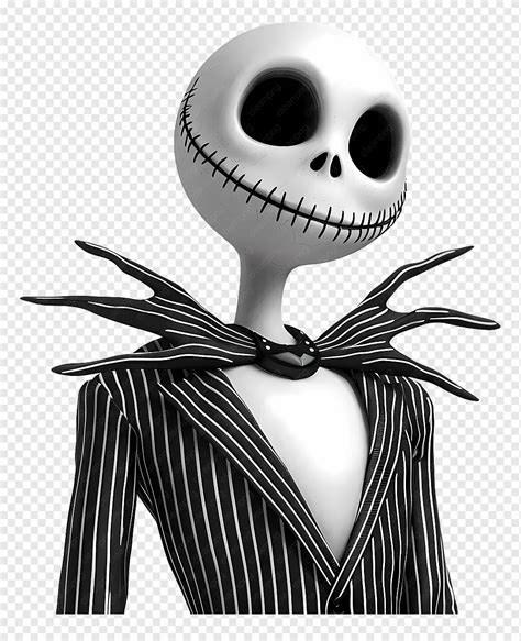 Ritratto del personaggio di Jack Skellington con il suo classico completo gessato