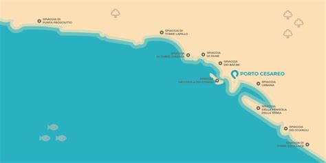 Mappa delle spiagge di Porto Cesareo