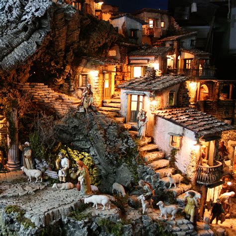 Presepe moderno illuminato con luci a LED