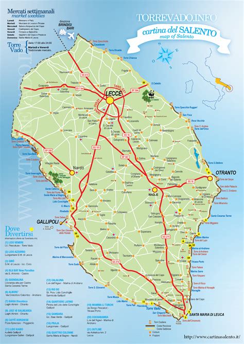Mappa della costa ionica del Salento con evidenziata Torre Inserraglio