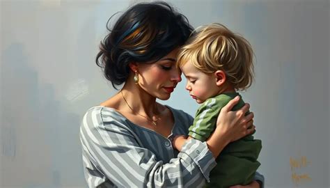 Mother and son with strong emotional bond