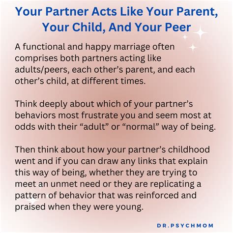 Couple in which one partner acts like a parent