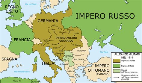 Mappa delle tensioni sociali e coloniali in Europa prima del 1914
