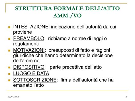 Struttura di una delibera amministrativa